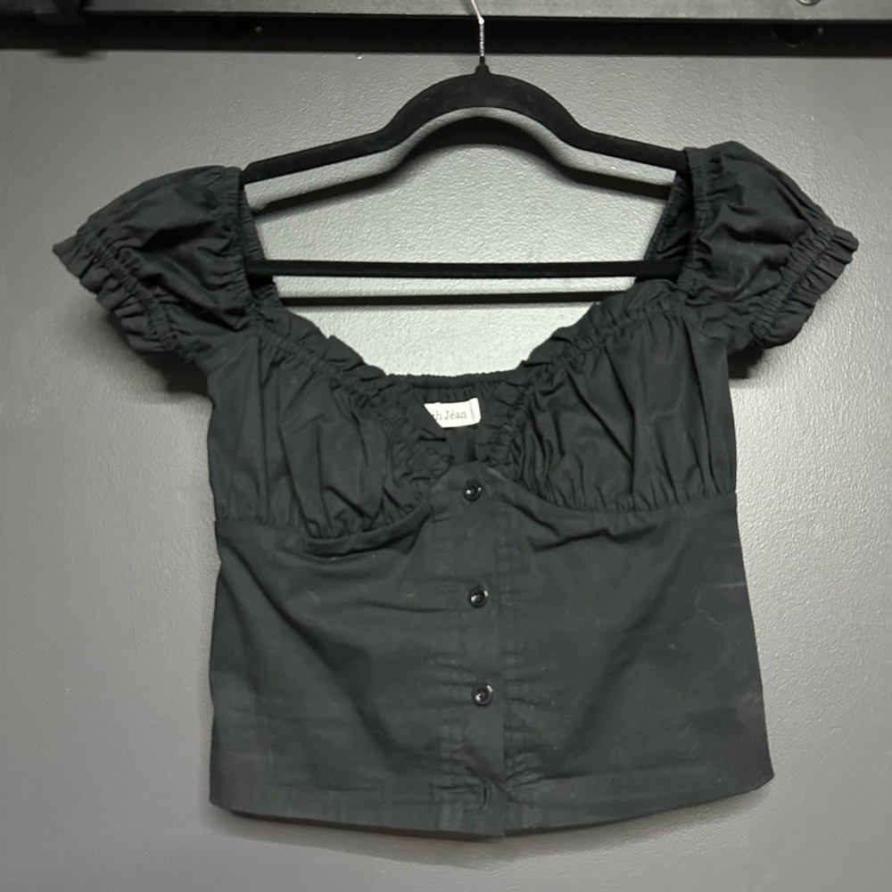 NWOT With Jean Louie Top Black S - Picture 2 of 6